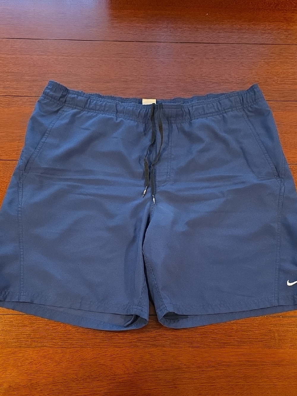 Nike Navy Blue Athletic Shorts with Black Drawstring